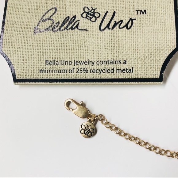 NWT Bella Uno matte Gold/brown necklace - Picture 7 of 7